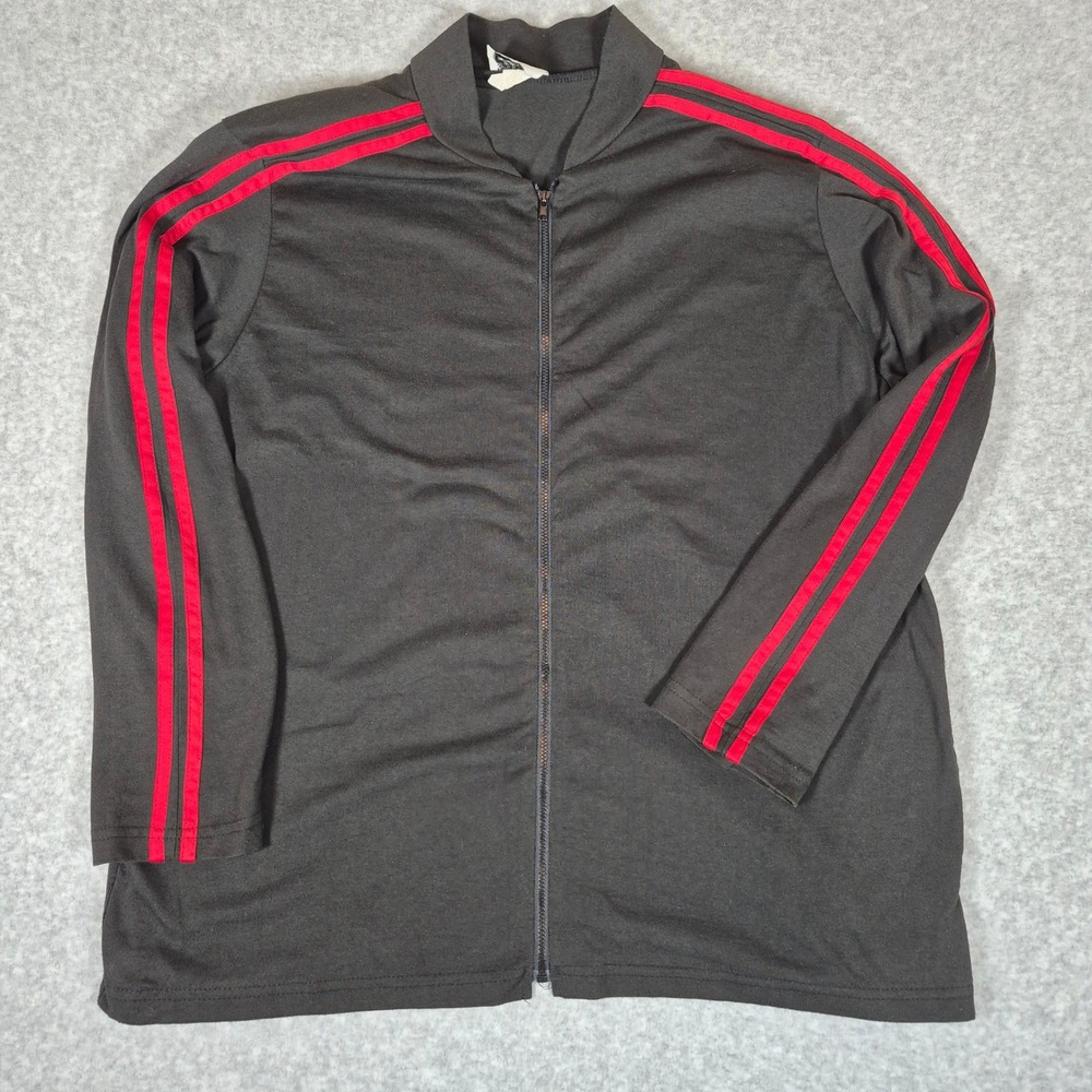 Vintage Spoiled Rotten USA Track Jacket Womens 1X Black Red Racing Stripe Zip Up